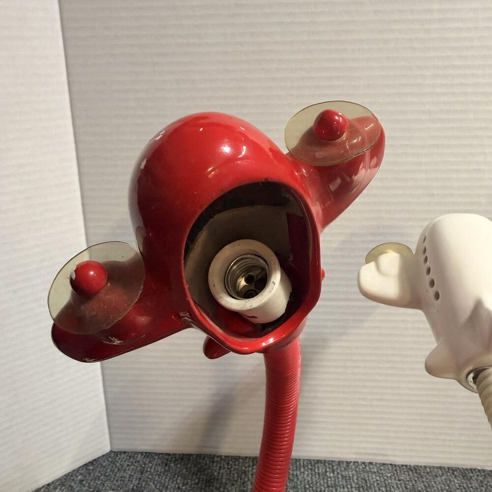 Vintage Airplane Desk Lamp Set Of 2 Red White Gooseneck Plug In Kids Room Taiwan - Picture 8 of 16